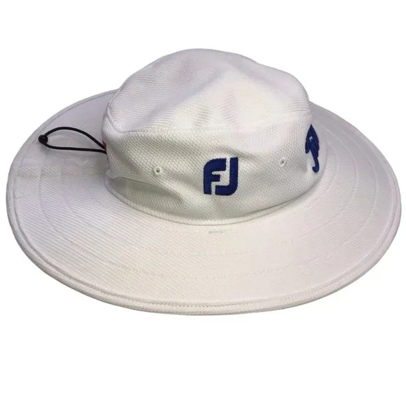 Golf TITLEIST Wide Brim Hat.White Blue.FJ PROV1.White with Blue Writing